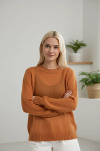 Round-Neck Knit Sweater