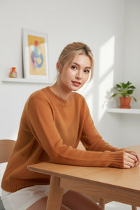 Round-Neck Knit Sweater