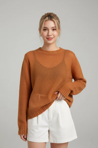 Round-Neck Knit Sweater