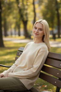 Round-Neck Knit Sweater