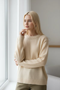 Round-Neck Knit Sweater