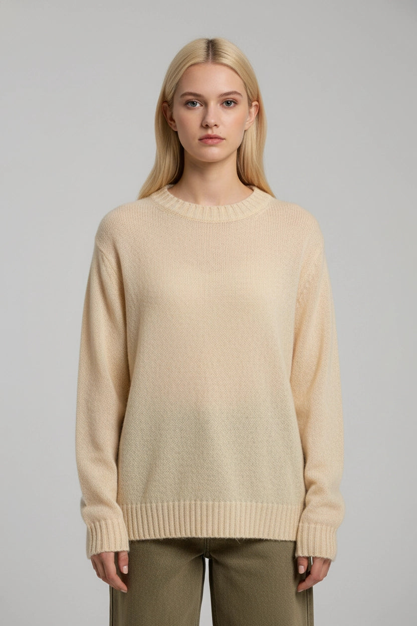 Round-Neck Knit Sweater