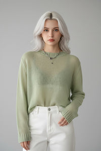 Round-Neck Knit Sweater