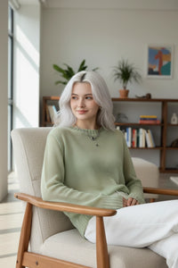 Round-Neck Knit Sweater