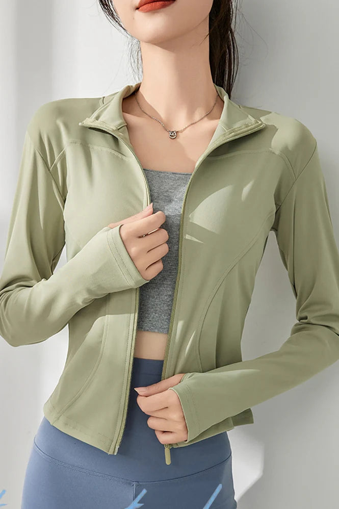Women's UV Protection Yoga Jacket – Cooling, Stretch Fit, Long Sleeve Workout Layer
