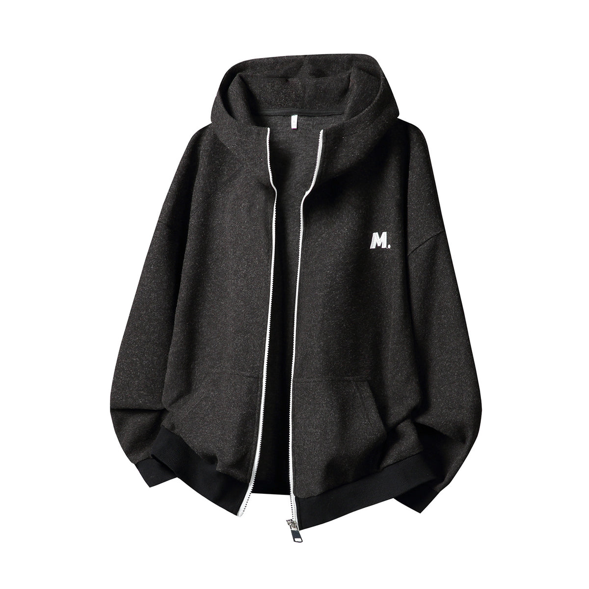 Heavyweight Color-Block Zipper Hooded Sweater – Thickened Casual Fall & Winter Sweater
