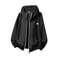 Heavyweight Color-Block Zipper Hooded Sweater – Thickened Casual Fall & Winter Sweater