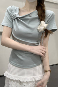 Pure Cotton Twist Knot T-Shirt
