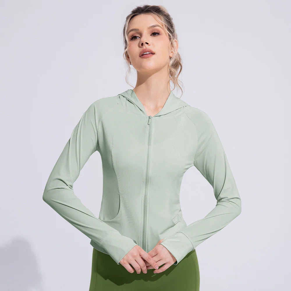Women’s Ice-Silk UPF 50+ Cooling Sun Protection Jacket – Lightweight, Breathable UV Shield