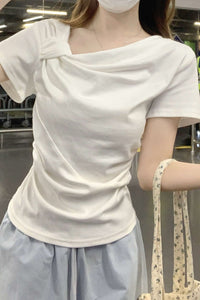 Pure Cotton Twist Knot T-Shirt