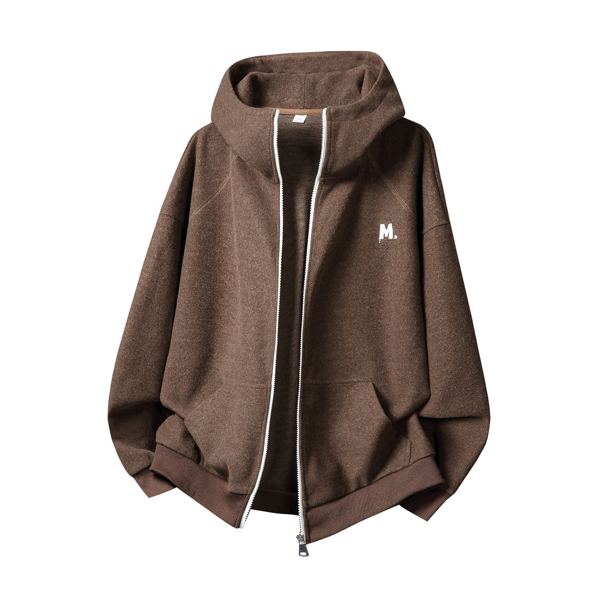 Heavyweight Color-Block Zipper Hooded Sweater – Thickened Casual Fall & Winter Sweater