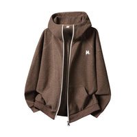 Heavyweight Color-Block Zipper Hooded Sweater – Thickened Casual Fall & Winter Sweater