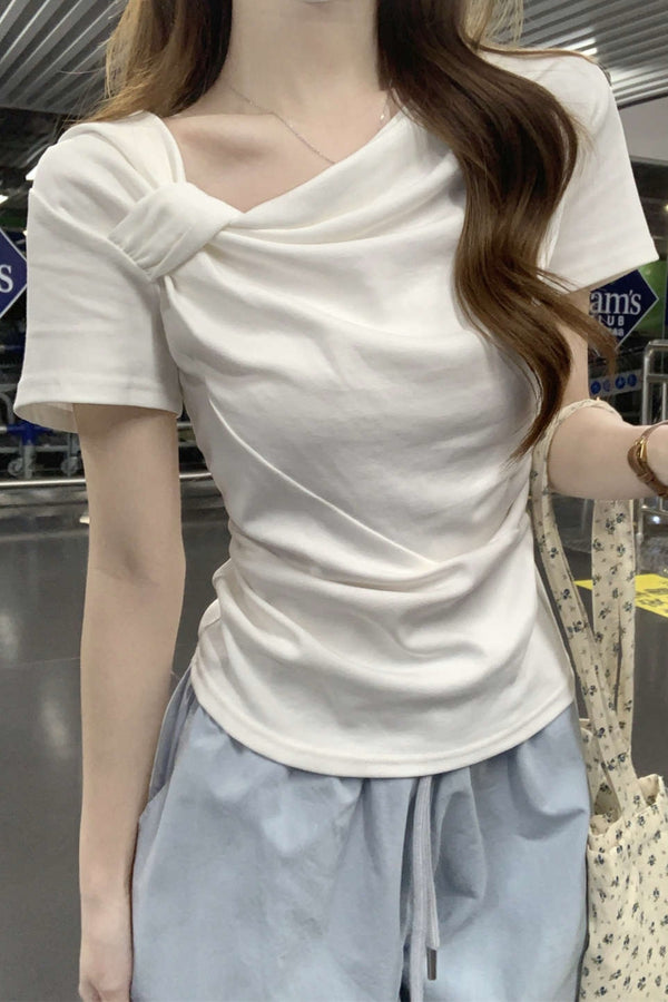 Pure Cotton Twist Knot T-Shirt