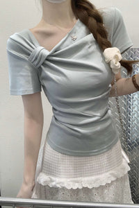 Pure Cotton Twist Knot T-Shirt