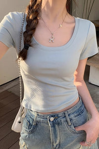 U-Neck Slim Fit Short Sleeve T-Shirt