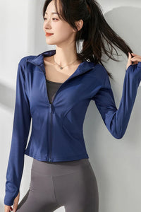 Women's UV Protection Yoga Jacket – Cooling, Stretch Fit, Long Sleeve Workout Layer