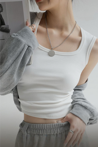 Women’s U-Neck Cotton Ribbed Camisole Tank – Soft, Breathable & Flattering