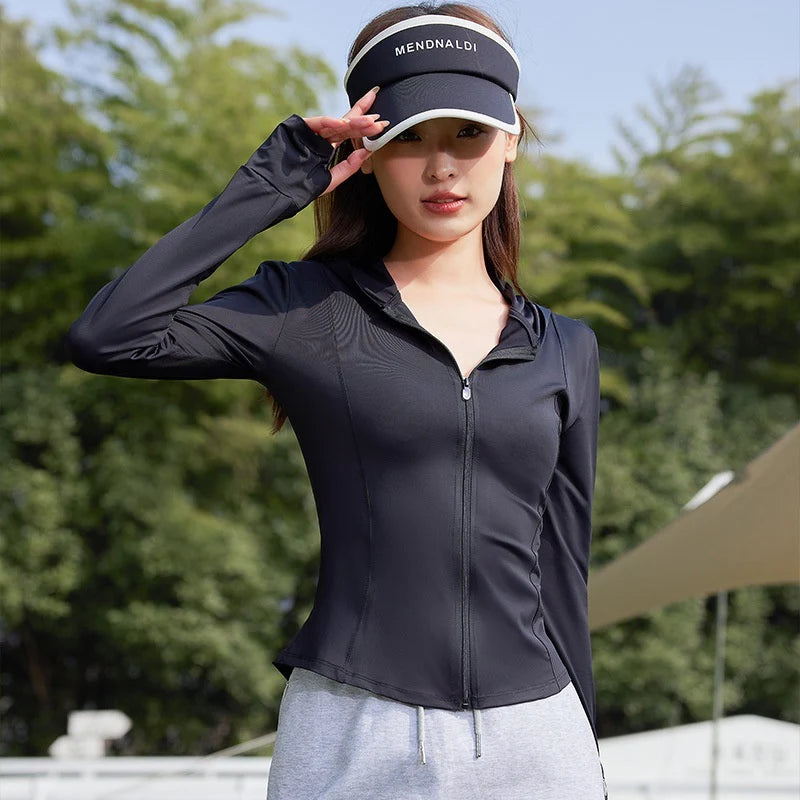 Women’s UPF 50+ Slim Fit Yoga Jacket – Cooling, Lightweight, Sun-Protective