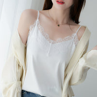 Eyelash Lace Satin Camisole Top – Elegant & Comfortable Sleepwear
