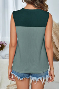 Round-Neck Multicolor Sleeveless Top