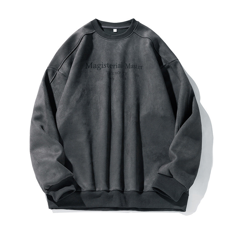 Men’s Split Stitching American Retro Crew Neck Sweatshirt – Vintage Fall & Winter Pullover
