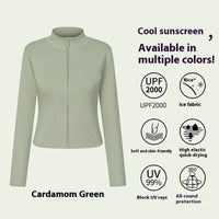 Women's UV Protection Yoga Jacket – Cooling, Stretch Fit, Long Sleeve Workout Layer