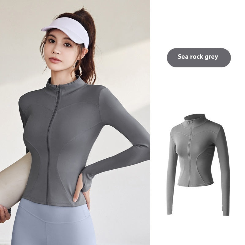 Slim Fit Zip-Up Yoga Jacket – Lightweight, Breathable, and Stylish Activewear