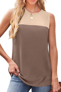 Round-Neck Multicolor Sleeveless Top