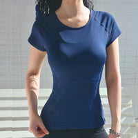Quick Dry Fitness Short Sleeves with Breathable Back Design – Lightweight & Stylish Activewear