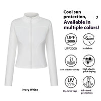 Women's UV Protection Yoga Jacket – Cooling, Stretch Fit, Long Sleeve Workout Layer