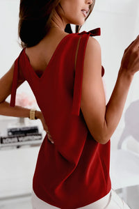 V-Neck Bow Tie Camisole Tank Top