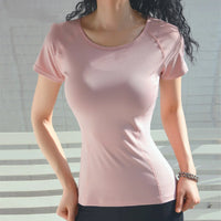 Quick Dry Fitness Short Sleeves with Breathable Back Design – Lightweight & Stylish Activewear