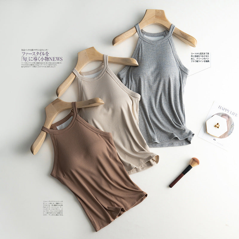 Back-Shaping Padded Spaghetti Strap Camisole – Sculpting Support & Seamless Comfort